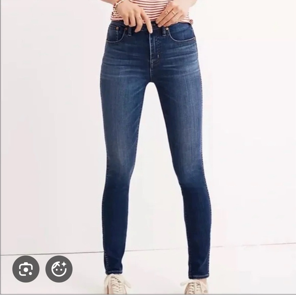 Madewell 9” Mid-Rise Dark Blue Skinny Jeans - Women Size 28